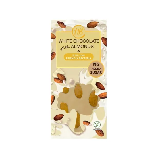 Λευκή σοκολάτα με αμύγδαλα & 5 δισεκατομμύρια ζωντανά βακτήρια