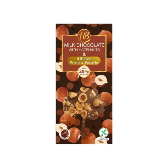 Σοκολάτα γάλακτος με φουντούκι και προβιοτικά