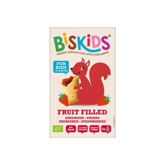 Οργανικά μπισκότα γεμιστά με φράουλα Belkorn Biskids