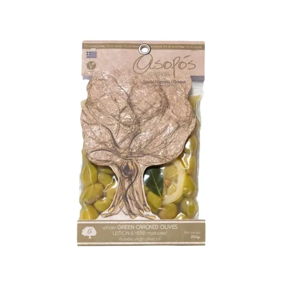 Ελιές πράσινες τσακιστές με λεμόνι