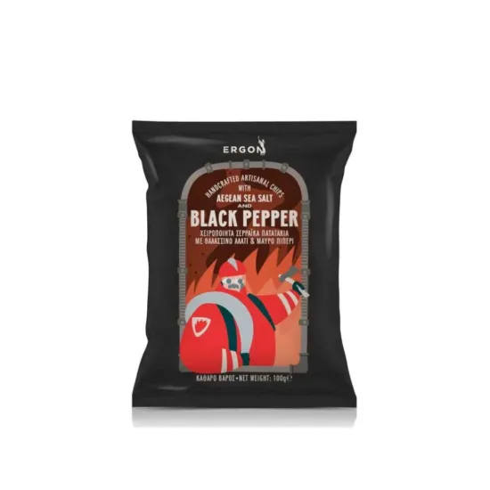 Χειροποίητα Σερραϊκά πατατάκια με μαύρο πιπέρι