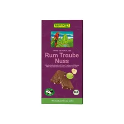 Σοκολάτα γάλακτος με σταφίδες, φουντούκι και ρούμι